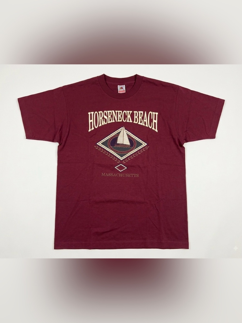 Vintage 90s Horseneck Beach Massachusetts Sailboat T Shirt Large USA Made